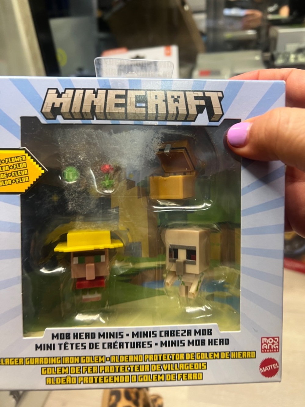 Minecraft Mob Head Minis Figure Pack - Yellow, Tan, Green